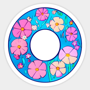 Mother's Day Primrose Flower Wreath (MD23MOD005) Sticker